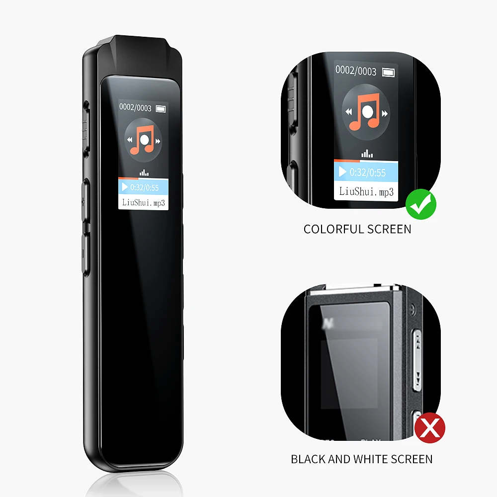 Smallest Time Recording Dual Microphone Devices Audio Recorder Long