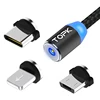 TOPK AM23 (1M/3.3ft) Nylon Braided LED Magnetic Micro USB Type C Charging Cable
