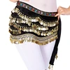 Handmade Egyptian Bellydance Hip Scarf 300pcs Coins Gold / Silver Belt Belly Dancing Wrap Hip Skirt