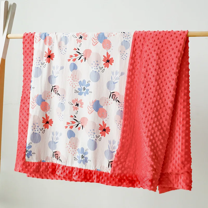 Wholesale Printed Bamboo Cotton Minky Dot Baby Receiving Blanket Buy