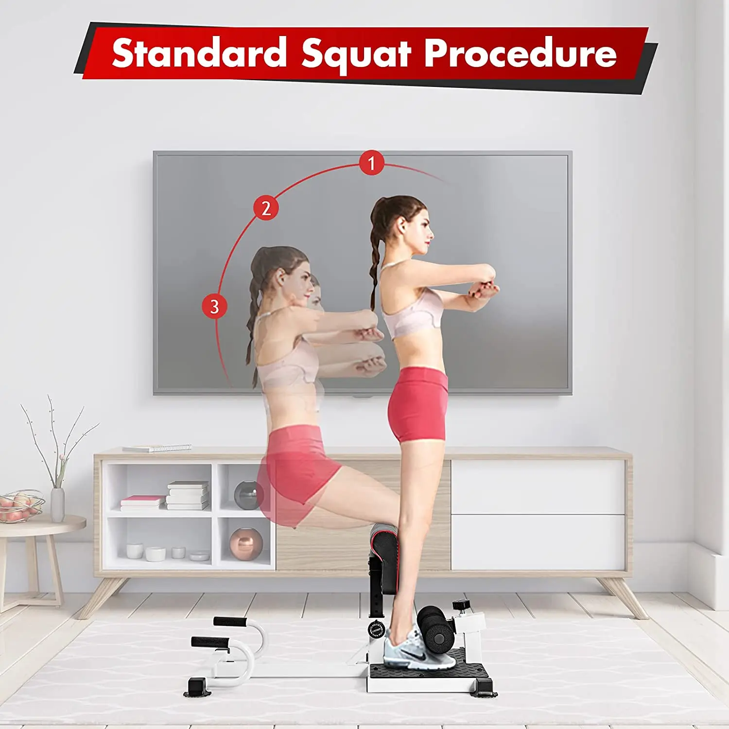 Wellshow Sissy Squat Machine Multifunctional Deep Sissy Squats Home Gym