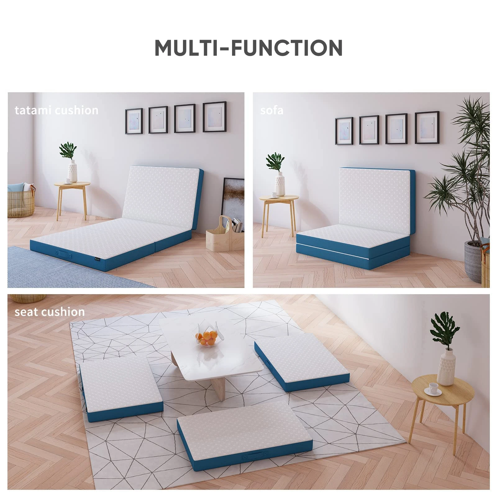 Oem Custom Tri Folding Mattress 3 In 1 Foldable Mattress Foam Topper ...