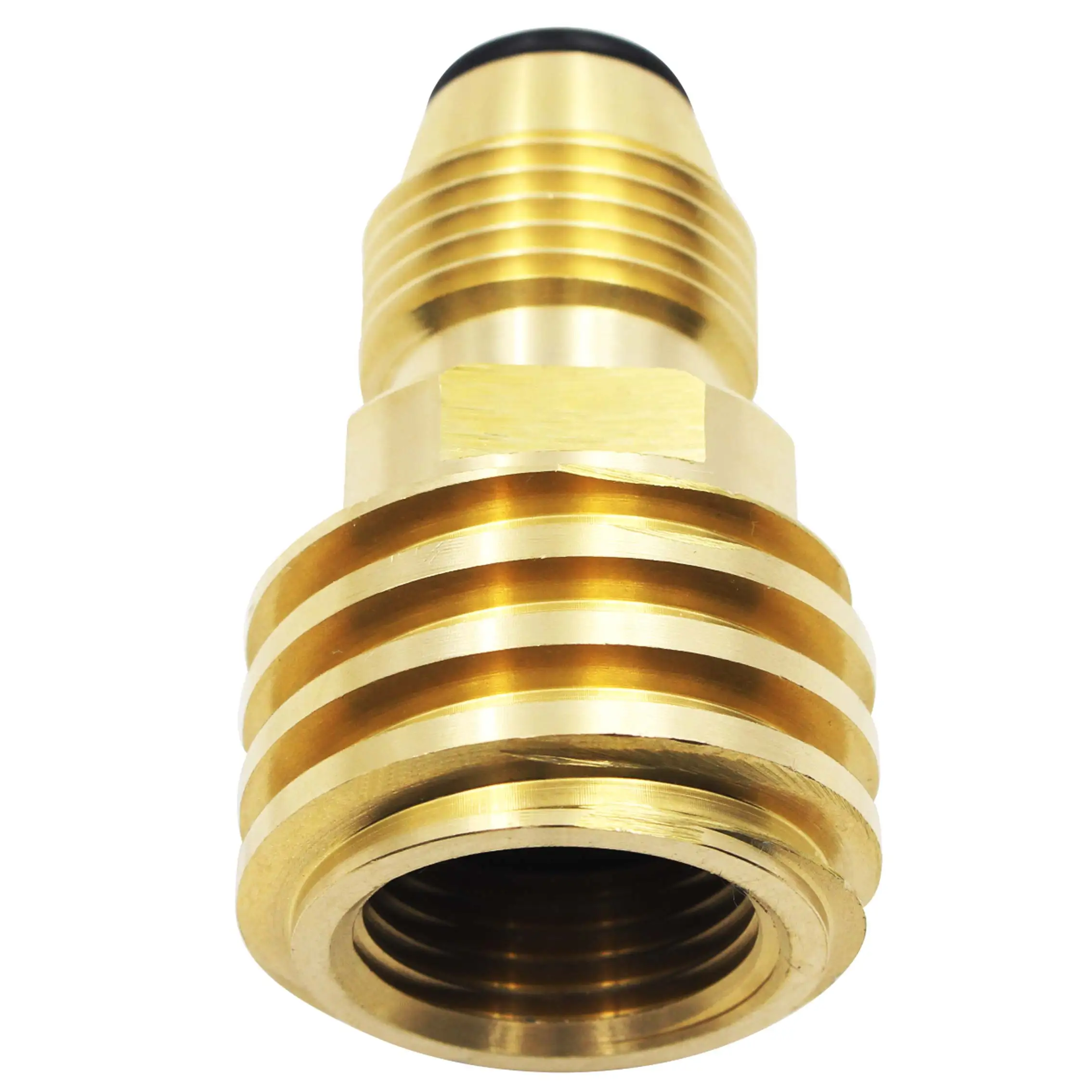 Converts Propane LP TANK POL Service Valve to QCC Outlet Brass Refill Adapter 