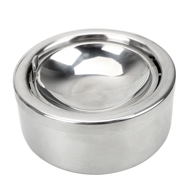 Stainless Steel Ashtray With Lid For Cigarettes Windproof Outdoor Cigar