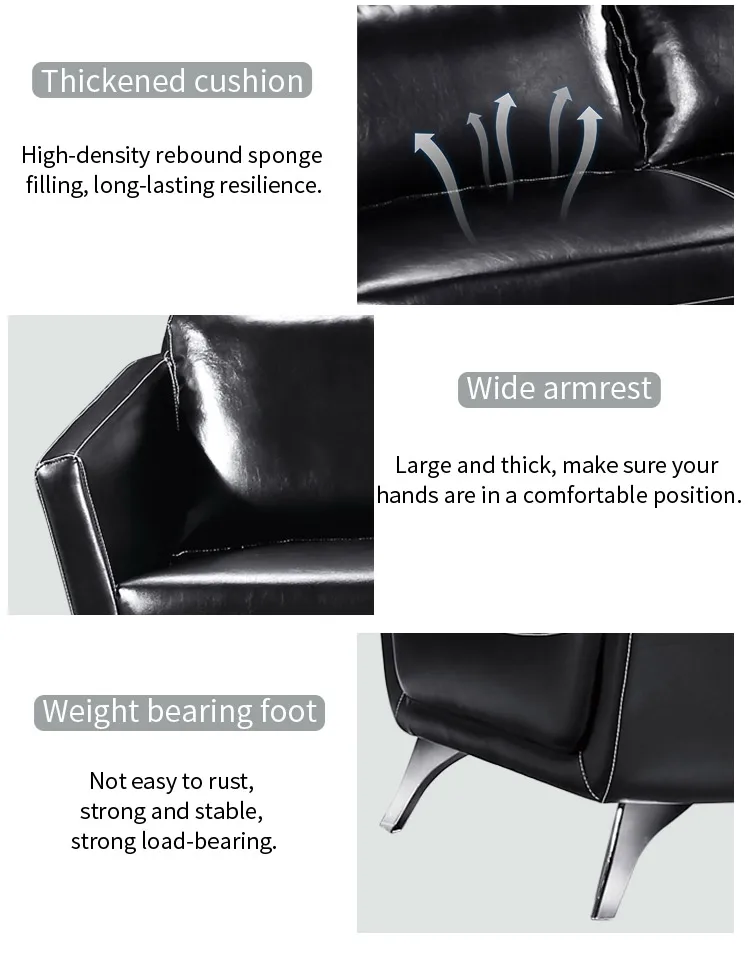 Pengpai Metal Feet Foshan Modern Furniture Pure Leather Sofa Set