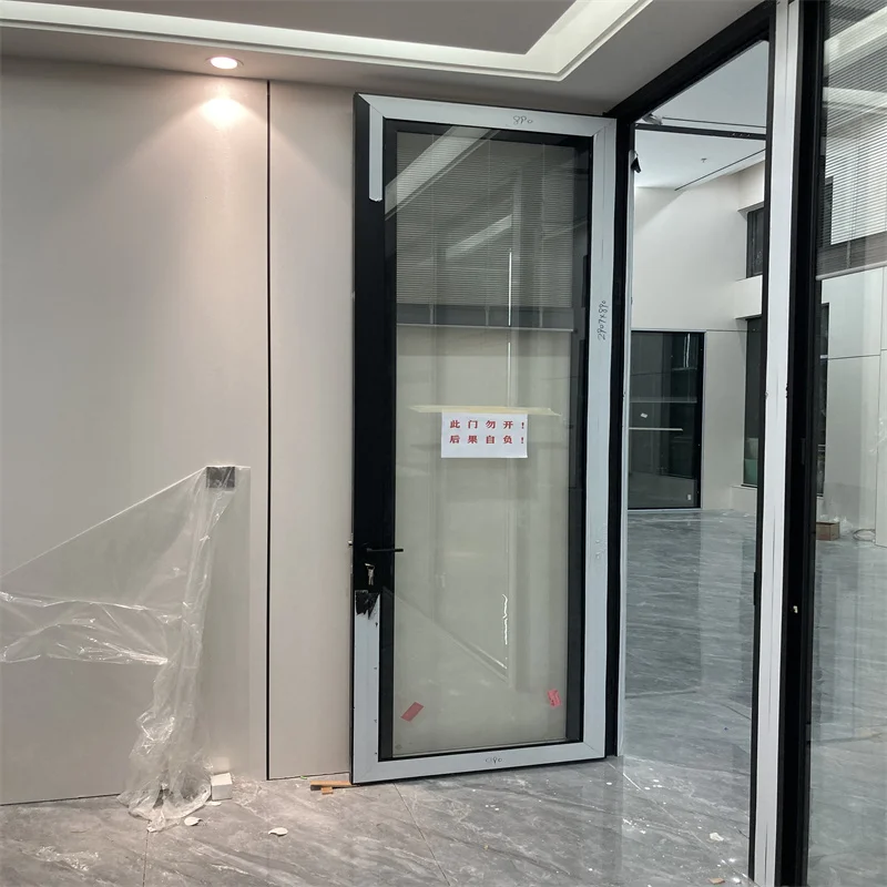 product single glass partition with 80mm wall thickness 35mm aluminum frame  magnetic sealing  commercial use-6