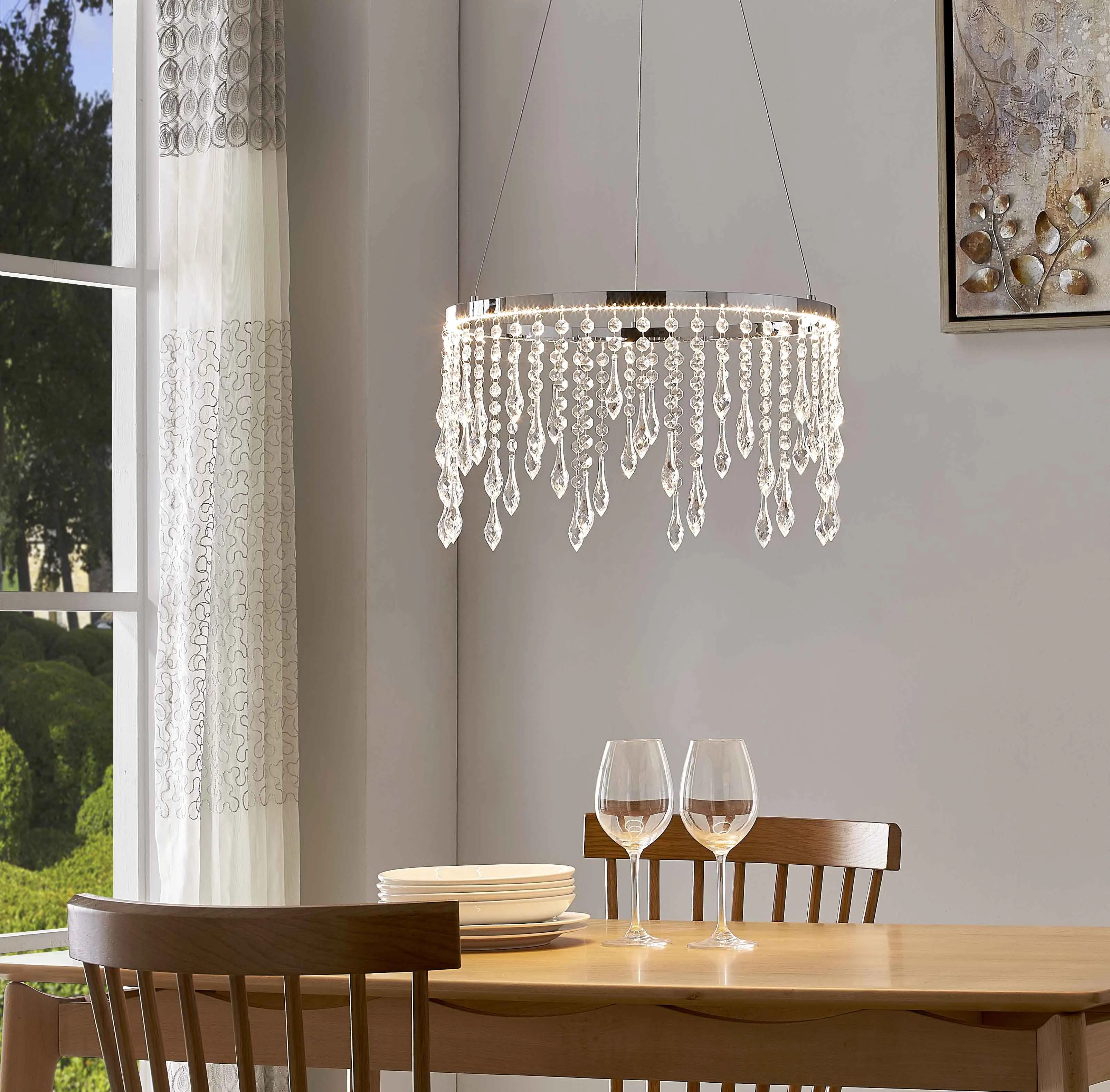 Borderline Integrated Led Polished Chrome Chandelier Led Ring Crystal Minecraft Chandelier Hanging Pendant Lamp For Living Room Buy 边界集成led枝形吊灯 Led环形水晶枝形吊灯 带水晶的抛光铬吊灯