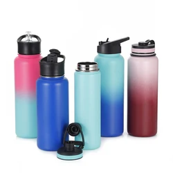 Everich 32oz Gradient Color Leak-proof Double Walled Vacuum Flask Stainless Steel Water Bottle With Custom Logo