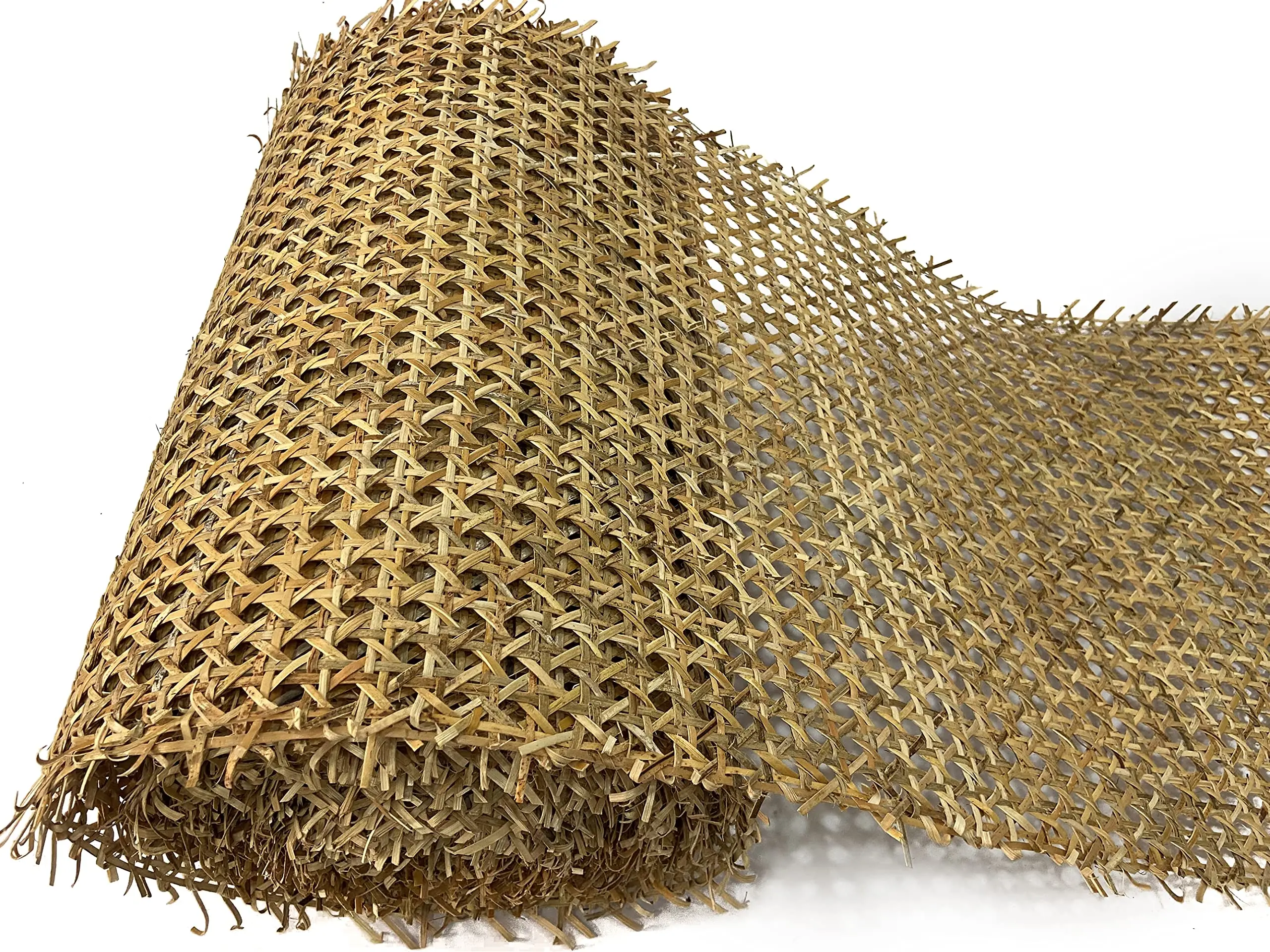 Natural Dark Rattan Cane Webbing Roll Pre-woven Hexagon Open Mesh Cane ...