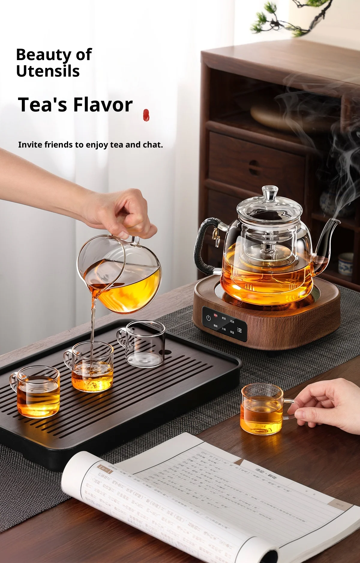1200ml High Borosilicate Glass Boiling Teapot With Infuser Large ...