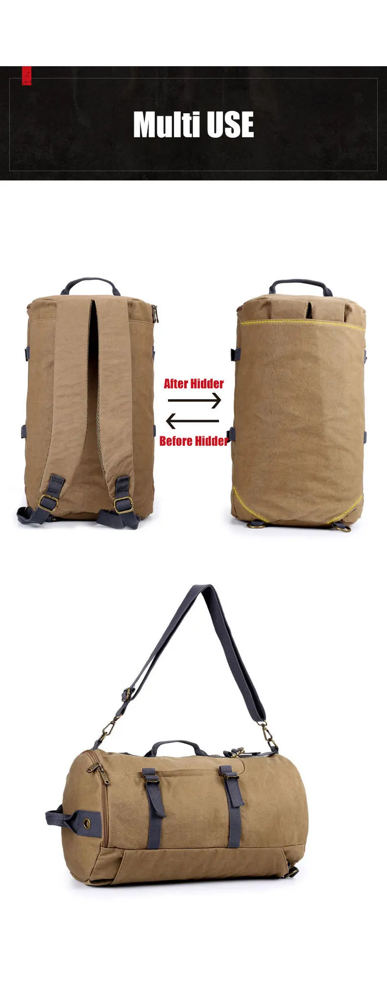 Durable outdoor camping rucksack military men backpack