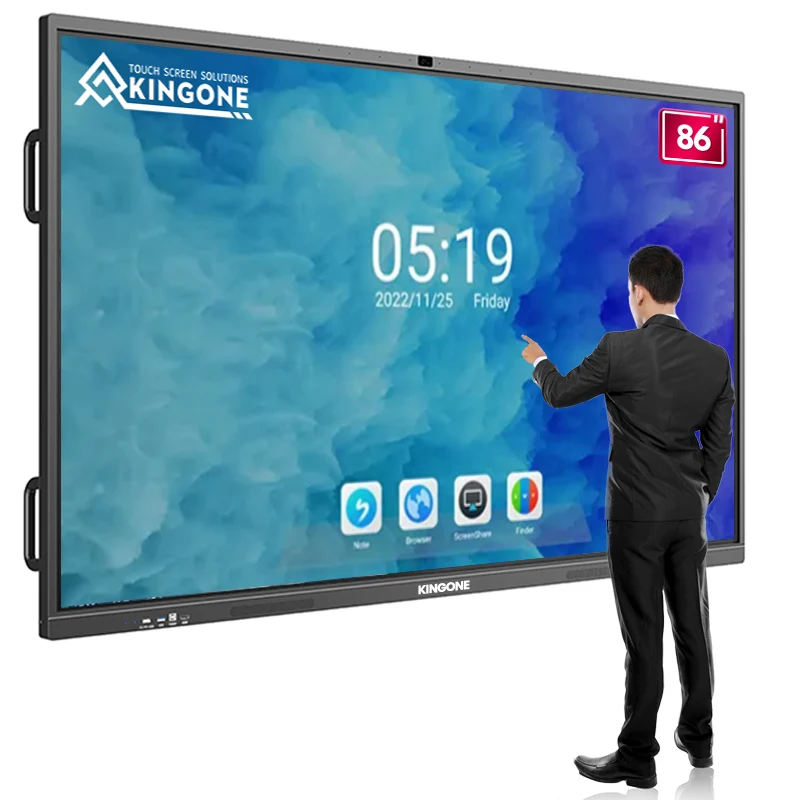 KINGONE 75 Inch Interactive Smart Board: 4K Touch Screen