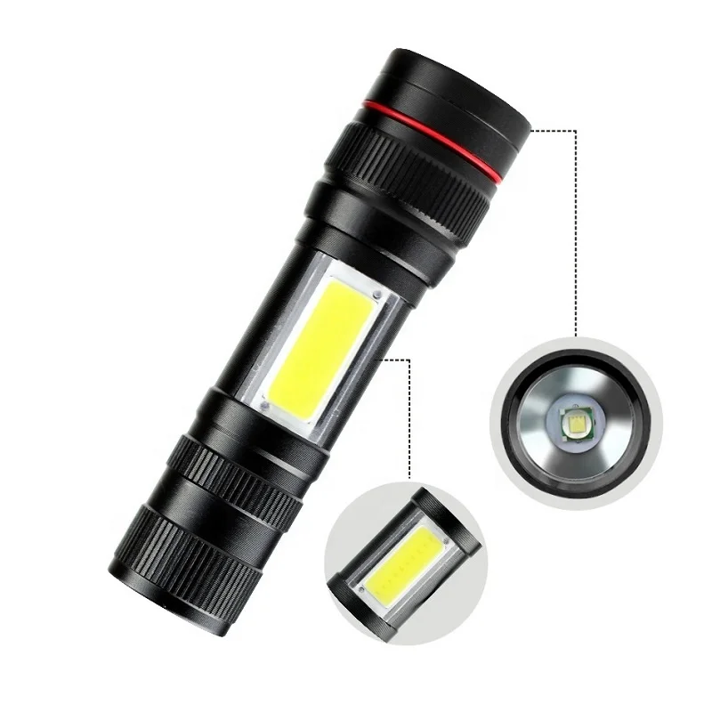 Amazon wholesale market led torch light 1km flashlight with side light