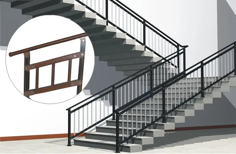 Pasamanos De Escalera De Tubo De Acero Galvanizado De Alta Seguridad