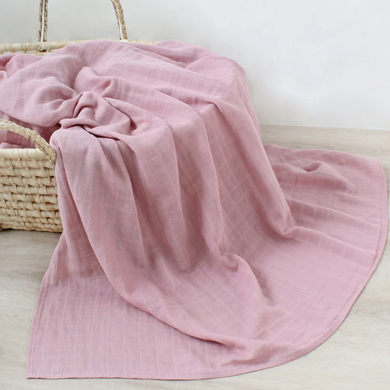 Solid Organic 100 Cotton Muslin Blanket Baby Swaddle Wrap For Autumn