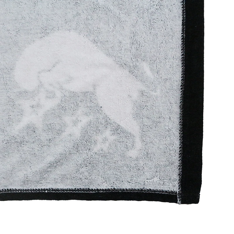 Free Sample Custom Print Black Slogan Towel Gym Towel Yoga Towel