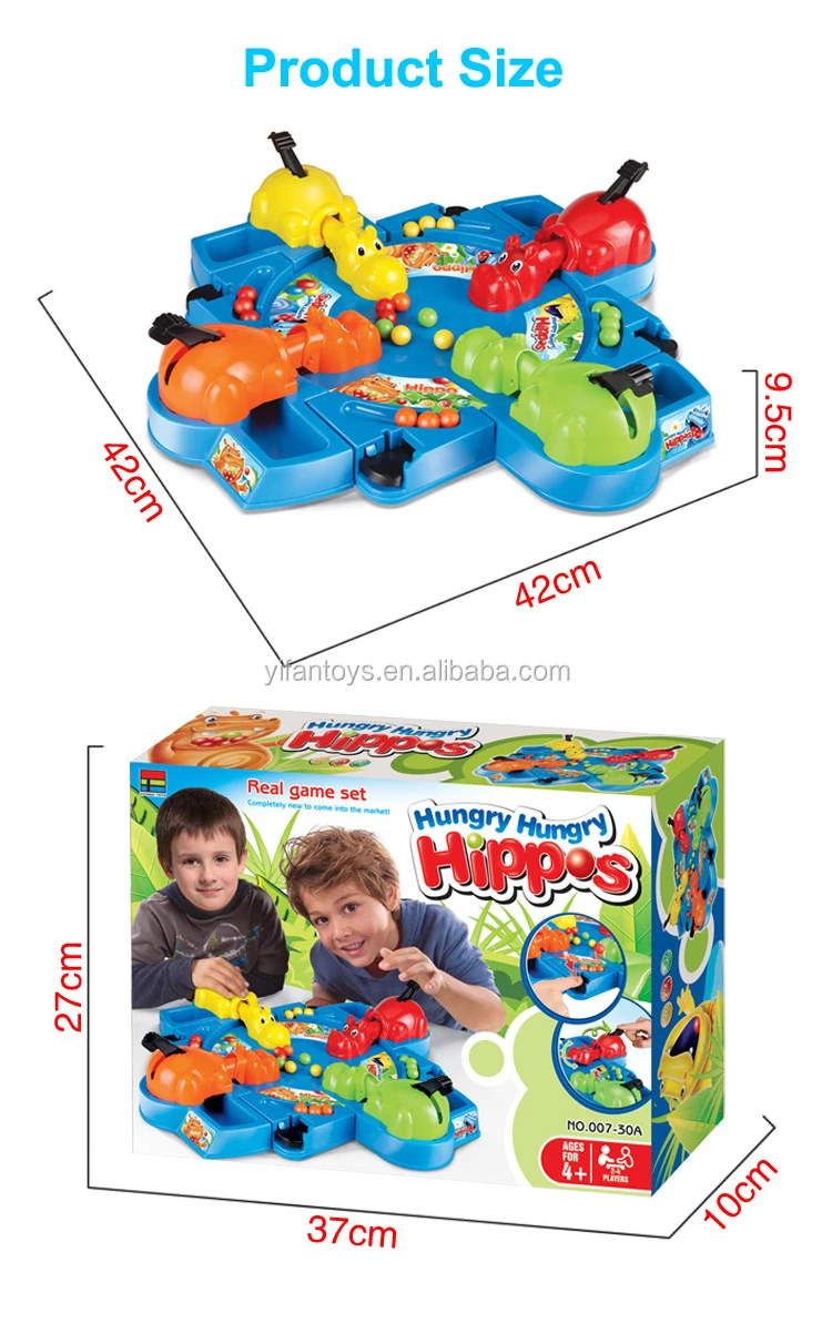 Kids Play Balls 42 pièces jeu de billes 2 jeux Hungry Hungry Hippos 