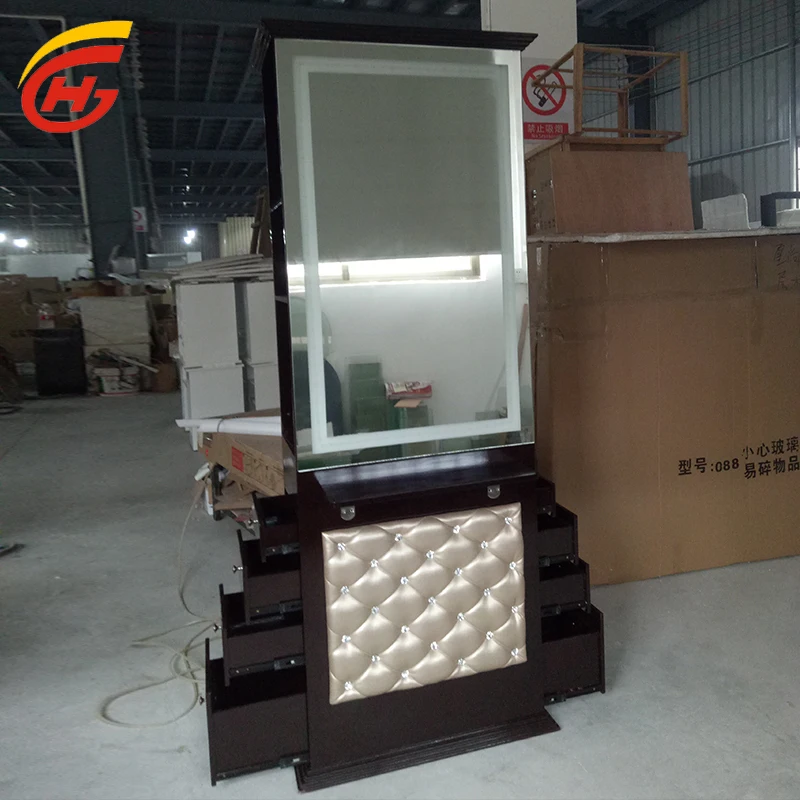 Barber Shop Mirror Station For Hair Salon Furniture Styling Mirror