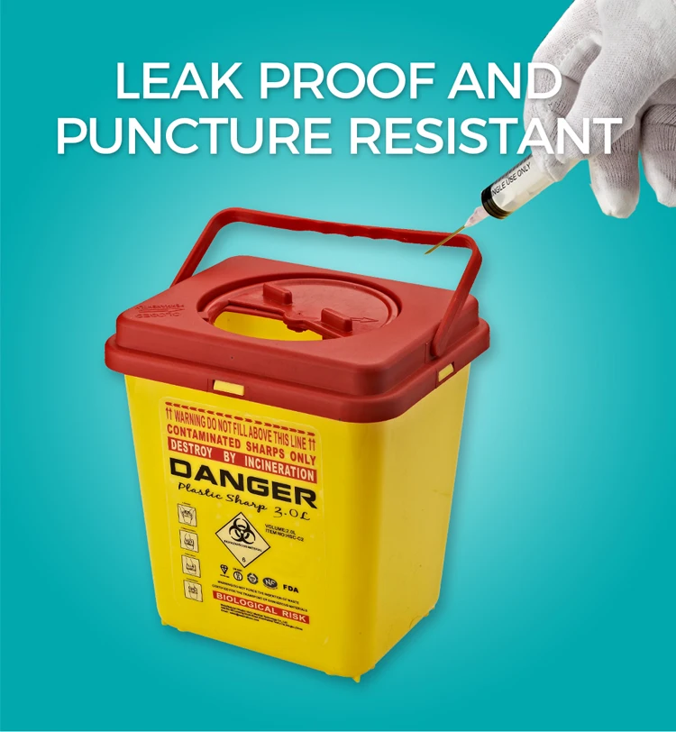 Sharps Container Biohazard Disposal Needle,32 Ounce Disposable Sharps