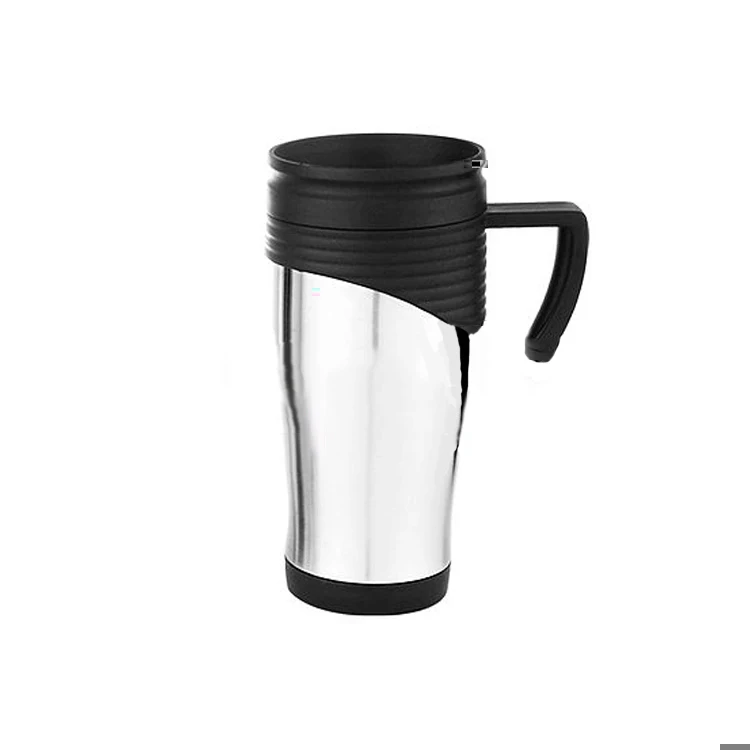 400ml Plastic Inner Stainless Steel Outer Travel Thermal Mugs With
