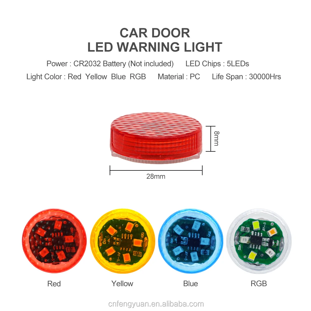 5 LEDs Car Door Opening Warning Lights Wireless Induction