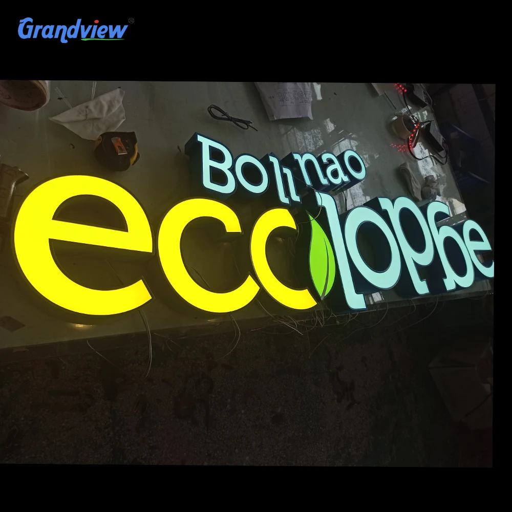 Customized backlit channel letter luminous sign LED internally illuminate reverse channel letters