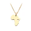 Classic delicate high quality africa map style silver gold color fashion stainless steel africa shaped pendant with chain