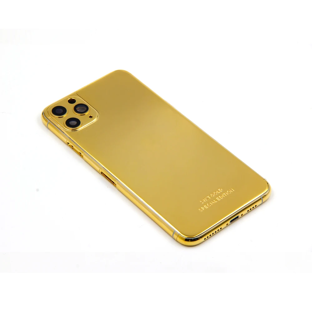 For Iphone 11 Pro Max 24k Gold Plated Housing Replacement Cover For