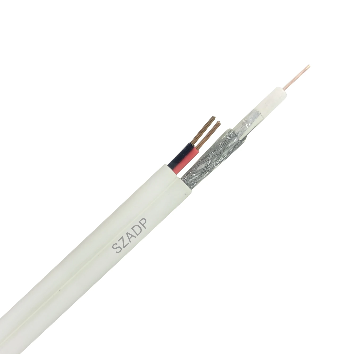1.02mm Bc Rg6 +2c 0.75mm Power Cable +96*0.12 Cca Braiding Coaxial Cable Buy Flat Coaxial