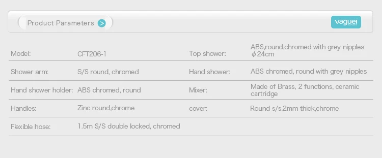 Modern design high quality ABS round hand shower set