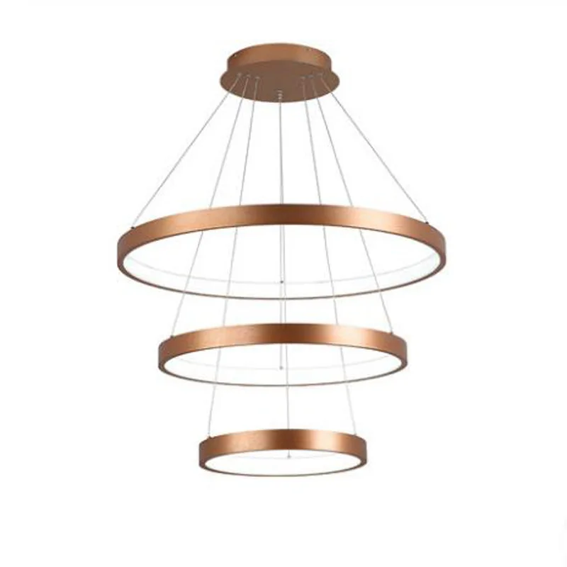 Artistic modern pendant light fashionable minimal chandelier external luminous circular ring acrylic ceiling light