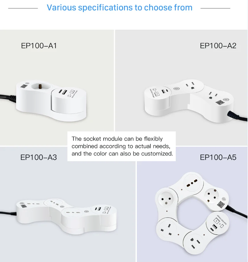 Smart WIFI Remote Control Laptop Adapter Computer Accessories Equipped Power Strip with 65W GaN Charger for Laptop