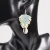 HANSIDON Hot Sale Seashell Resin Drop Earrings Handmade Boho Beach Beaded Earrings Trendy Jewelry Women Pendants