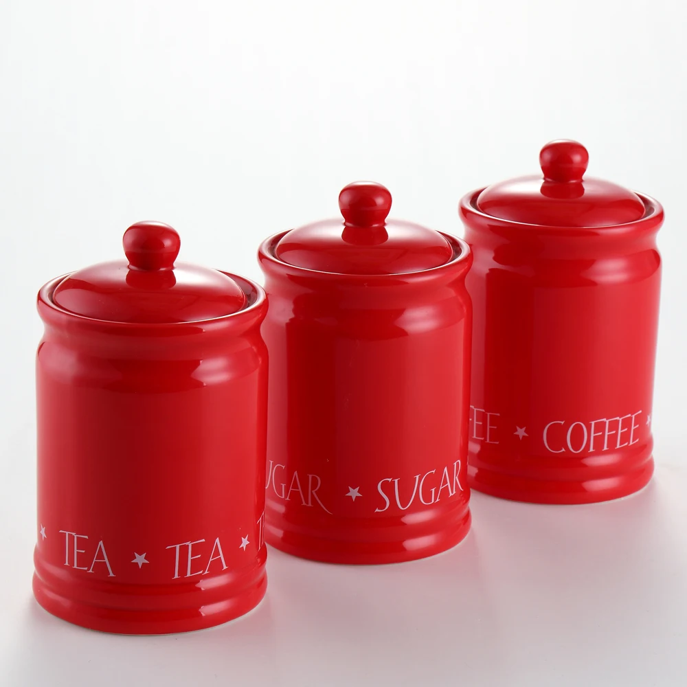 red tea and coffee containers