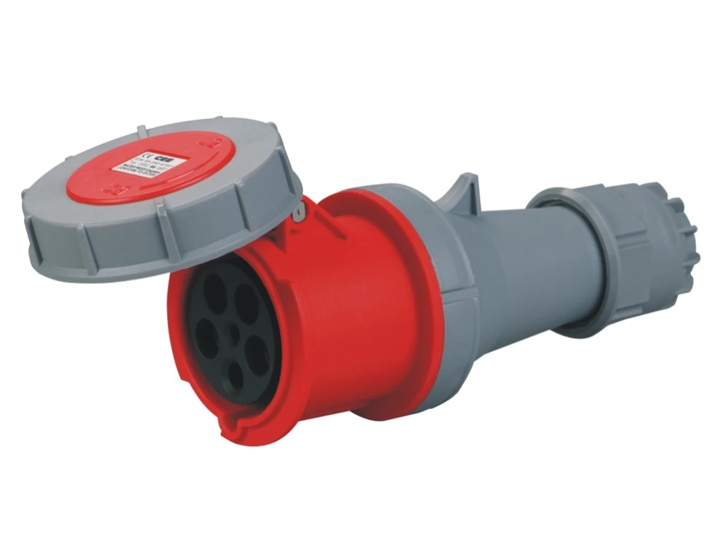 JCE 63 Amp 5 Pin Red Trailing Plug & Socket 415V IP67 Waterproof rated 3 Phase 