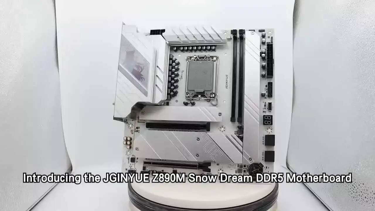 JGINYUE Z890M Snow Dream - AI Gaming PC Motherboard with DDR5