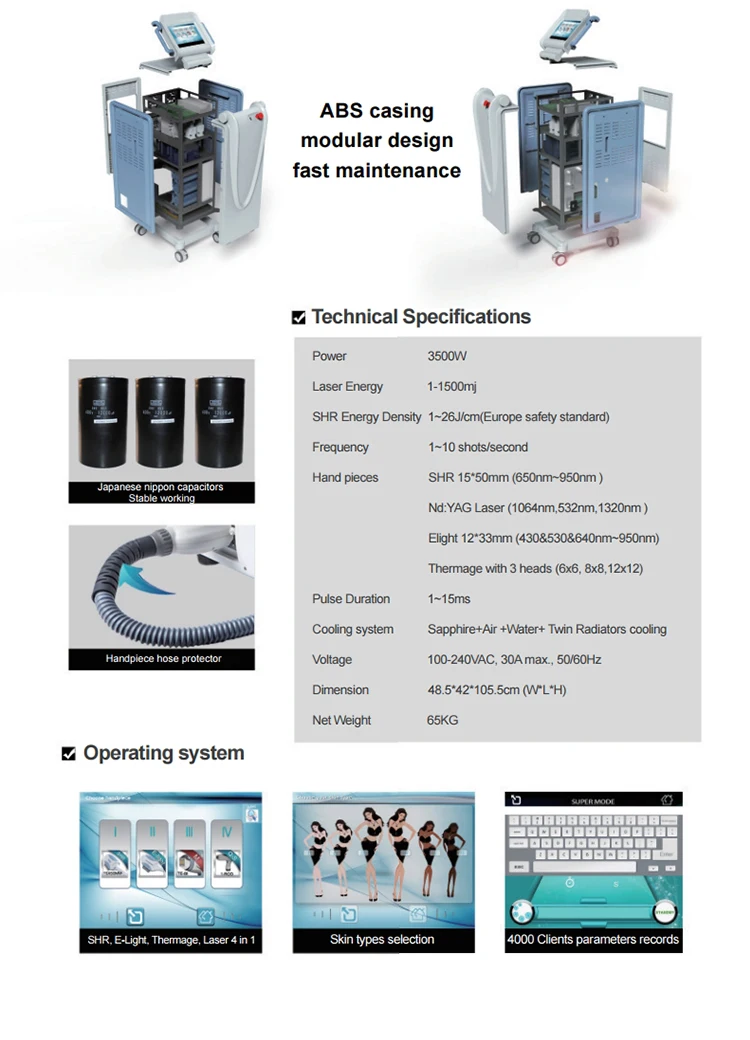 best selling products elight ipl rf beauty equipment / e-light ipl rf+nd yag laser multifunction machine ipl china