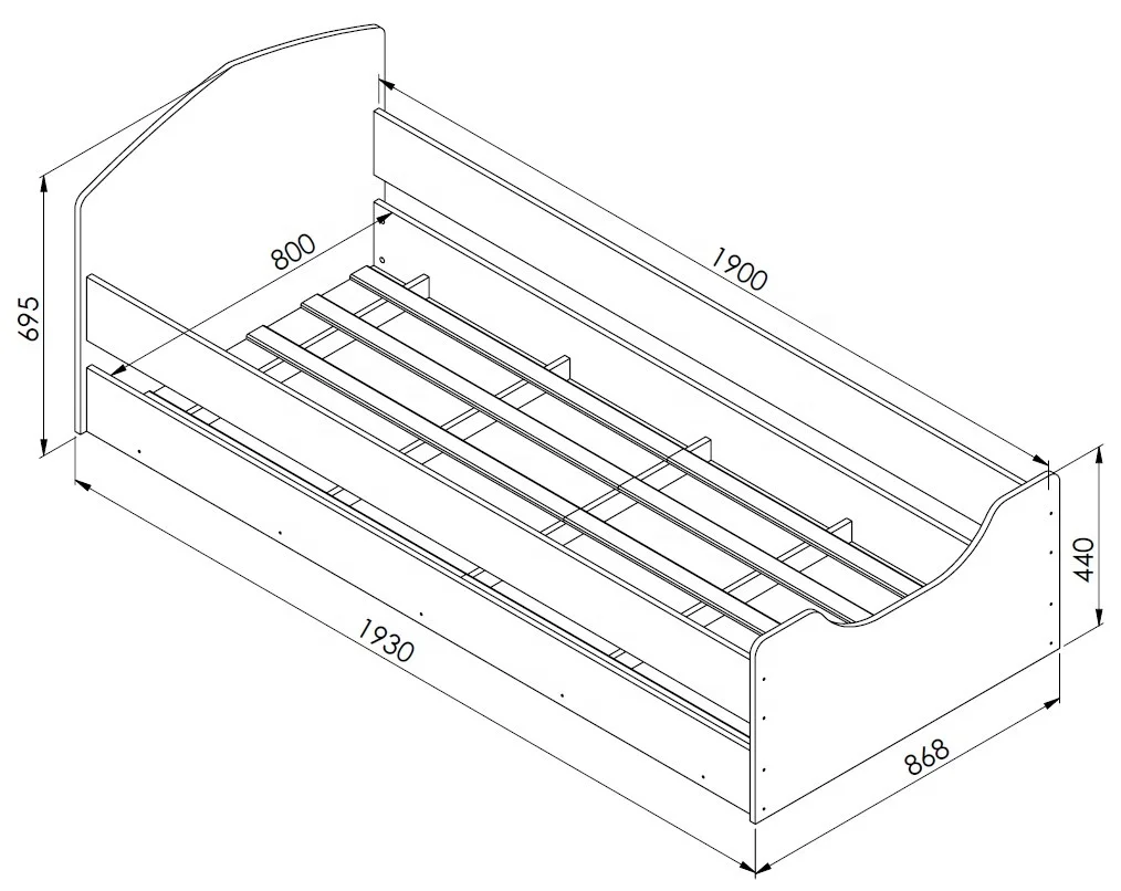 Modern Style Children Bed Encanto Child Bed Wooden Kids Bedroom