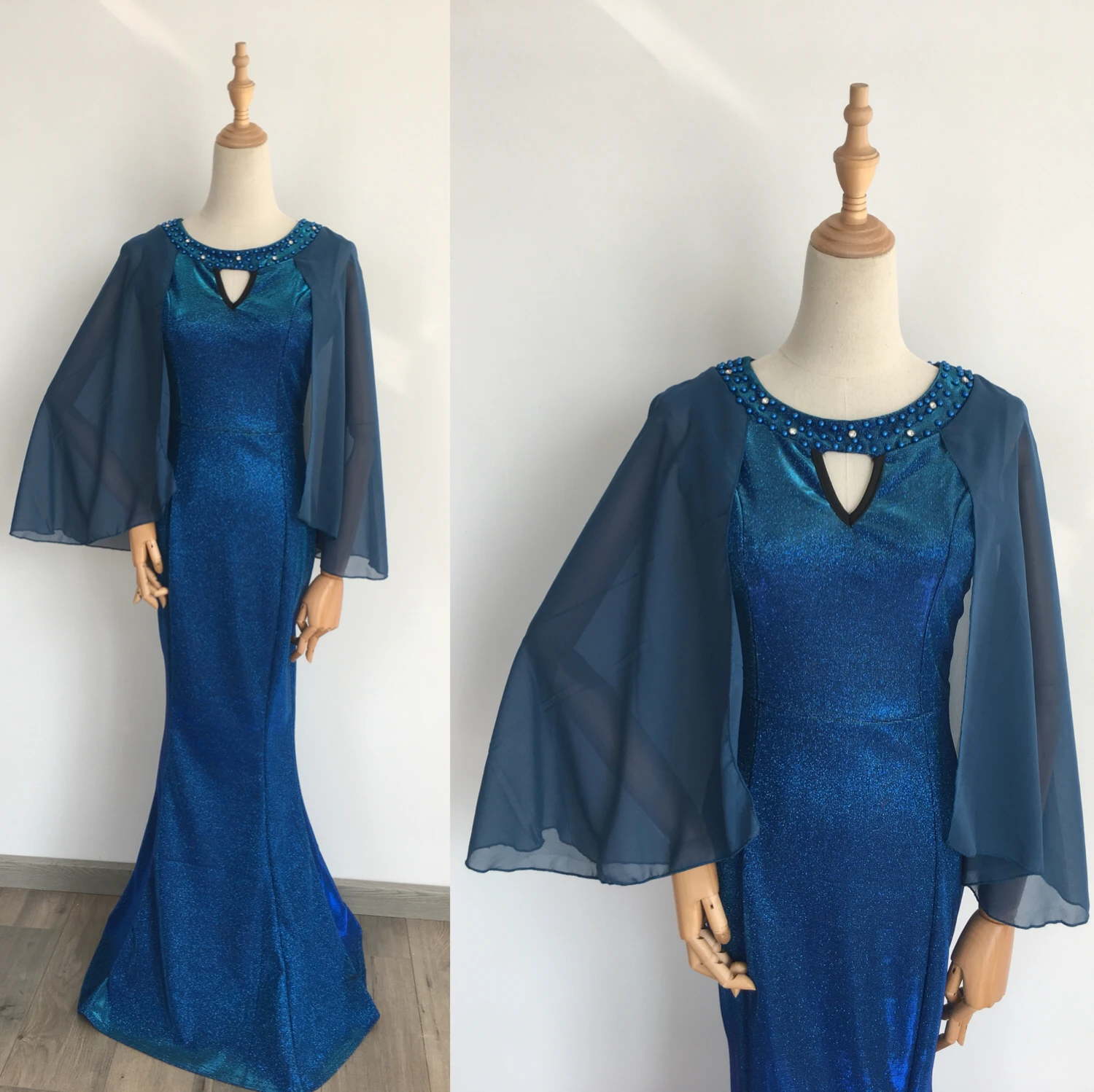 vestido longo azul comprar