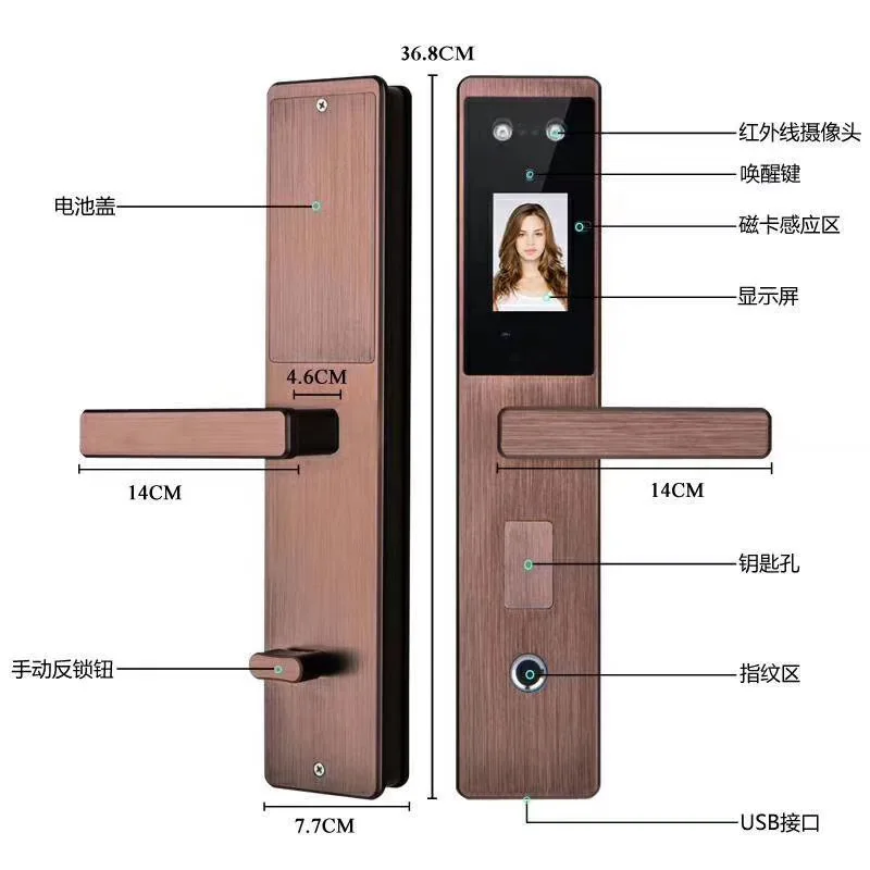 Automatic Digital Wifi Smart Face Recognition Door Lock with Tuya APP - ANKUX.COM