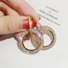 Personality Handmade Elegant Earring New Interlocking Double Hoop Circle Earrings Making Charms For Women