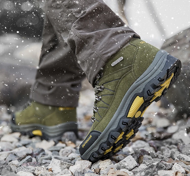 men's cotton plus velvet outdoor hiking boots