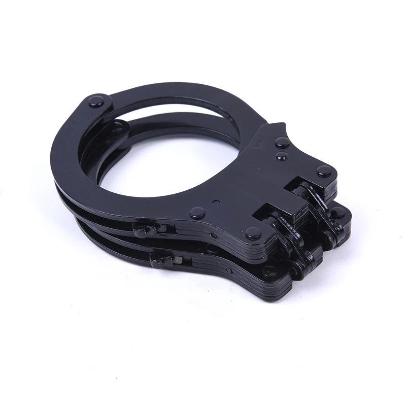 Lightweight Stainless Steel Alloy Black Police Hand Cuffs Handcuffs