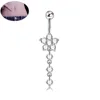 VRIUA Fashion 316L Surgical Steel Body Jewelry Sexy Cubic Zirconia Dangle Belly Piercing Navel Ring Belly Button Rings For women