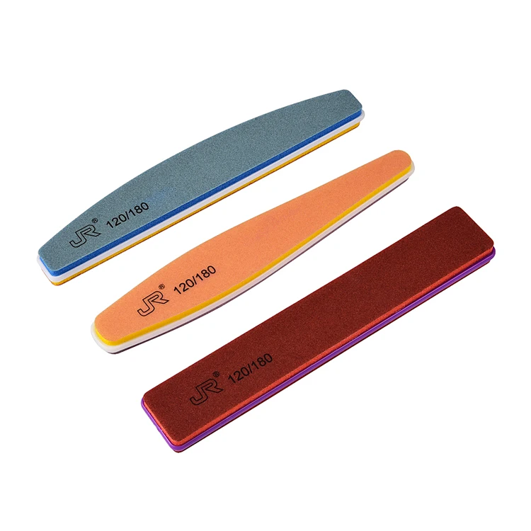 Custom Logo Soft Touch Eva Foam Nail File Block Half Moon Polishing ...