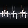 women custom chain cubic zirconia silver cross diamond pendant iced hip hop