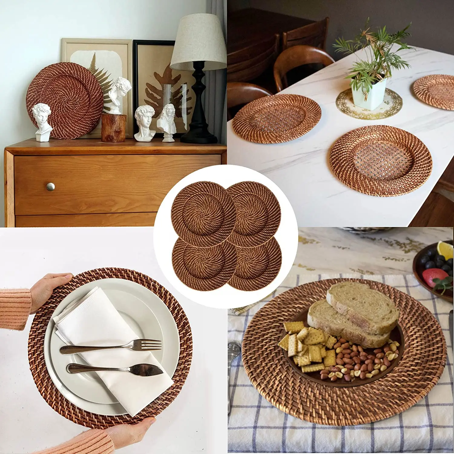 Hot Sale Vietnam Supplier Rattan Charger Handwoven Rattan Wall Decoration Table Mat Wholesale In