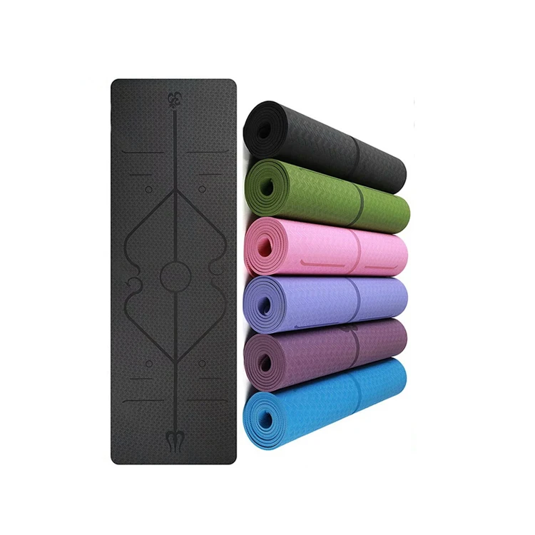 
Manufacture Wholesale Custom Various Materials Anti Slip Grip Eco Friendly Non Slip 6mm Thick TPE Yoga Mat 6mm With Carry Strap 