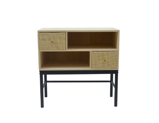 
Layered rattan storage cabinet 