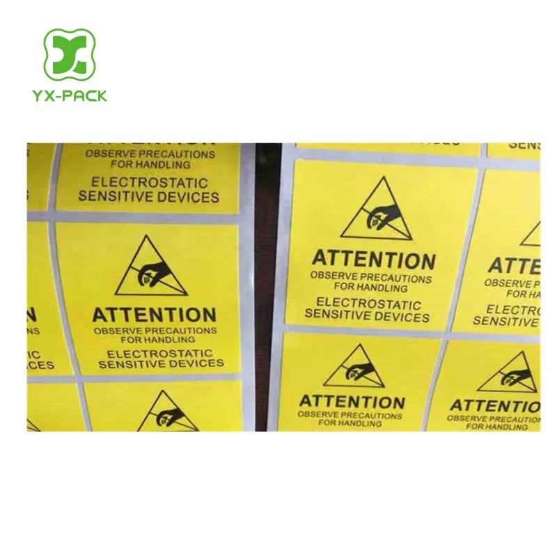 Rectangle Esd Antistatic Safety Warning Label Caution Label - Buy Safety Warning Labels,Paper ...